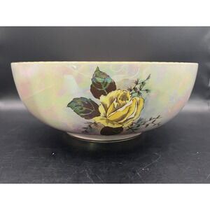 Vtg Royal Winton Grimwades Bowl Yellow Rose‎ Iridescent Lustreware 8.5" Diameter